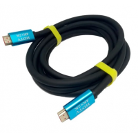 Кабель Merlion HDMI-HDMI 4Kx2K Ultra HD, 15.0m, v2,0, круглый Black, коннектор Blue, Blister-box, Q20