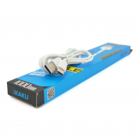 Кабель iKAKU XUANFENG charging data cable for iphone, White, длина 1м, 2,1А, BOX Код: 361021-09