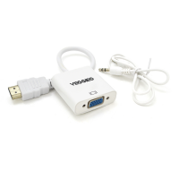 Конвертер VEGGIEG H-V1B HDMI (тато) на VGA (мама) + Audio, 25cm, White, Пакет Код: 392201-09