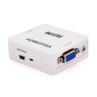 Конвертер Mini, HDMI to VGA, ВХІД HDMI (мама) на ВИХІД VGA (мама), 720P / 1080P, White, BOX Код: 353951-09