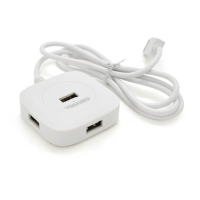 Хаб VEGGIEG V-U2408 USB 2.0 4 порта, 480Mbts, питание от USB, White, 1,0m, Box