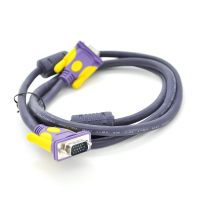 Кабель Merlion VGA 3+4 with shielding, 3m, male to male (папа-папа), 2 феррита, purple, Пакет Q100