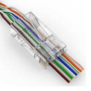 Коннектор Merlion RJ-45 8P8C UTP Cat-5 (50 шт/уп.) для сквозного подключения Код: 399102-09