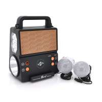 Ліхтар переносний KENSA FP-05-W-S-L+Solar+FM+MP3+Bluetooth+AUX, 2 лампи дод. освітлення, 2 режими, заряд від 5V, батарея 2*18650, Box Код: 359402-09