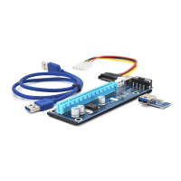 Riser PCI-EX, x1=>x16, 4-pin MOLEX, SATA=>4Pin, USB 3.0 AM-AM 0,6 м (синий), конденсаторы F270, Пакет