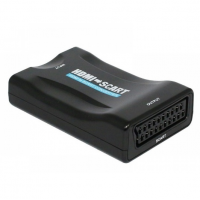 Конвертер HDMI(тато) на SCART(мама), 5V/2A + перехідник, Black, Box, Q250