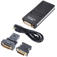 Конвертер USB 2.0 to HDMI/ VGA/DVI, Black, Box