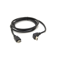 Кабель MerlionHDMI-HDMI 1,5m, v1.4, OD-7.5mm, круглый Black, коннектор Black 90° угловой