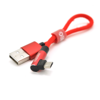 Кабель VEGGIEG UA-20R, Micro-USB, 2.4A, Black, Red, довжина 0,2 м, BOX