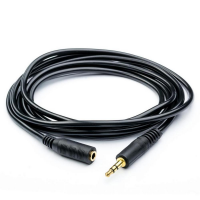 Удлинитель Audio DC3.5 папа-мама 3.0м, GOLD Stereo Jack, (круглый) Black cable, Пакет Q300