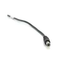Роз'єм живлення DC-M (D 5,5x2,5мм) => кабель довжиною 25см black, Black plug OEM Q100 Код: 398163-09