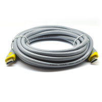 Кабель Merlion HDMI-HDMI V-Link High Speed 5.0m, v2,0, OD-8.2mm, круглый Grey, коннектор Grey/Yellow, (Пакет), Q60