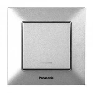 Выключатель Panasonic Arkedia Slim одноклавишный с подсветкой, серебряный Код: 353593-09