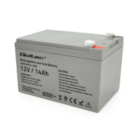 Аккумуляторная батарея AGM Qoltec QLT1214B, Gray Case, 12V 14.0Ah ( 151 x 98 x 95 (101) ) Q4 Код: 412513-09