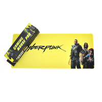 Коврик 300*700 тканевой Cyberpunk Label с боковой прошивкой, толщина 3 мм, цвет Yellow, Пакет