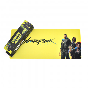 Коврик 300*700 тканевой Cyberpunk Label с боковой прошивкой, толщина 3 мм, цвет Yellow, Пакет