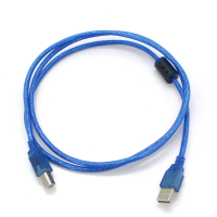 Кабель USB 2.0 RITAR AM/BM, 1.5m, 1 феррит, синий прозрачный, Q500 Код: 361804-09