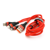 Кабель KSC-296 TUOYUAN charging data cable 3 in 1 Micro / Iphone / Type-C, длина 1м, Red, BOX