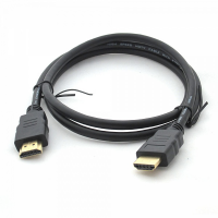 Кабель Merlion HDMI-HDMI HIGH SPEED 0.5m, v1.4, OD-7.5mm, круглий Black, коннектор Black, (Пакет) Q500