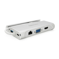 Хаб-конвертор VEGGIEG TC07-S Type-C (папа) на Type-C(мама) + USB3.0*3(мама) + HDMI(мама) + RJ45, 10см, Silver, Box