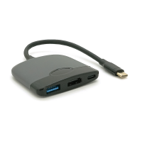 Хаб Type-C(папа) пластиковый, HDMI(мама)+USB3.0(мама)+PD(мама), 23cm, Black Код: 412254-09