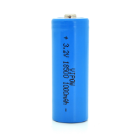 Литий-железо-фосфатный аккумулятор 18500 Lifepo4 Vipow IFR18500 TipTop, 1000mAh, 3.2V, Blue Q50/500