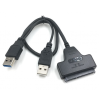 Кабель Usb 3.0 AM + USB 2.0 to SATA black 0.1m для HDD / SSD дисків