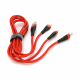 Кабель KSC-296 TUOYUAN charging data cable 3 in 1 Micro / Iphone / Type-C, длина 1м, Red, BOX