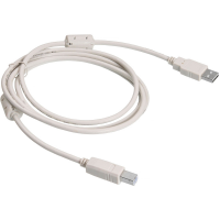 Кабель USB 2.0 AM/BM, 0.8m, 1 феррит, белый
