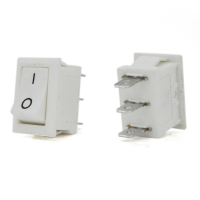 Переключатель ON-ON KCD1-102, 250VAC / 6A, 3 контакта, White, Q100