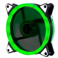 Кулер корпусний 12025 DC sleeve fan 3pin + 4pin - 120*120*25мм, 12V, 1100об/хв, Green, двосторонній Код: 329135-09