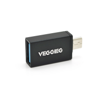 Переходник VEGGIEG V-OT01 USB2.0(AF) OTG => microUSB(M), Black, Пакет