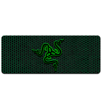 Коврик 400*900 тканевой RAZER 26 с боковой прошивкой, толщина 2 мм, цвет Black/Green, Пакет