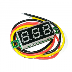 Цифровой вольтметр, диапазон измерений 0 -100V, 0.28", три провода, Yellow Код: 401065-09