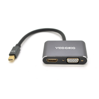 Конвертер VEGGIEG MD2-M MiniDisplay Port (папа) на HDMI(мама)+VGA(мама), 25cm, Silver, Пакет