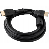 Кабель Merlion HDMI-HDMI HIGH SPEED 2.0m, v1.4, OD-7.5mm, круглый Black, коннектор Black, (Пакет), Q150