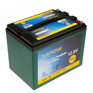 Аккумуляторная батарея Vipow LiFePO4 12,8V 50Ah со встроенной ВМS платой 40A, (229*138*208) Q1