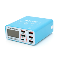 Зарядное устройство RELIFE RL-304P, 6 USB+ Type-C, безпроводная зарядка, Fast Charger, 5A, 40W, индикатор тока заряда, Box