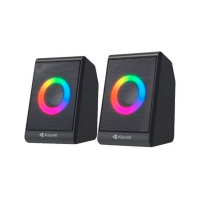 Колонки 2.0 Kisonli X12 для ПК и ноутбука, USB + 3.5mm, 2x3W, 20Hz- 20KHz, DC: 5V, RGB light, Black, BOX, Q50