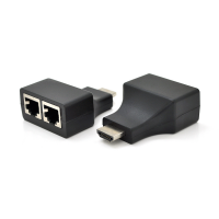 Одноканальний пасивний подовжувач HDMI сигналу по UTP кабелю по двох витих парах. Дальність передачі: -30метров, 720P-cat5e, 1080Р- cat6e