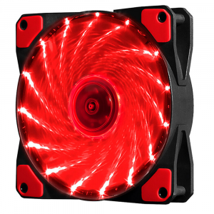 Кулер корпусний 12025 DC sleeve fan 3pin + 2pin - 120 * 120 * 25мм, 12V, 1100об / хв, 15LED, Red Код: 375246-09