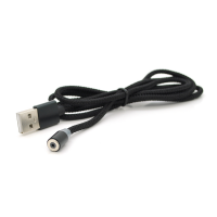 Магнитный кабель PiPo USB 2.0, 1m, 2А, тканевая оплетка, бронированный, Black, OEM
