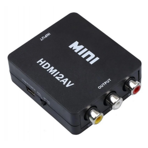 Конвертер VEGGIEG HV-01 Mini, HDMI to AV, ВХОД 3RCA(мама) на ВЫХОД HDMI(мама) , Black, Box