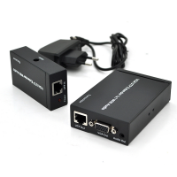 Активный удлинитель VGA сигнала до 300m по витой паре Cat5e/6e, 1080P, Black, BOX