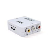 Конвертер Mini, AV to HDMI, ВХОД 3RCA(мама) на ВЫХОД HDMI(мама), 720P/1080P, White, BOX