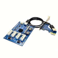 Cплиттер-разветвитель-хаб PCI-e x 1 на 3 порта х 1,BOX Код: 354946-09
