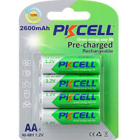 Аккумулятор PKCELL 1.2V AA 2600mAh NiMH Already Charged, 4 штуки в блистере цена за блистер, Q12 Код: 329866-09