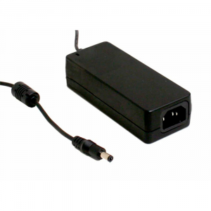 Імпульсний адаптер живлення Mean Well 12В 5А (60Вт) GST60A12-P1J штекер 5.5/2.5 + кабель живлення, довжина 1,20м Код: 398046-09