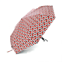 Парасоля жіноча Burberry автоматична, D-118см, захист від сонця, UV (99%), захист від дощу, каркас - Al+Fe, Black-Red Код: 352306-09