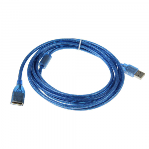 Подовжувач USB 2.0 AM / AF, 3.0m, 1 ферит, прозорий синій Q150 Код: 335736-09